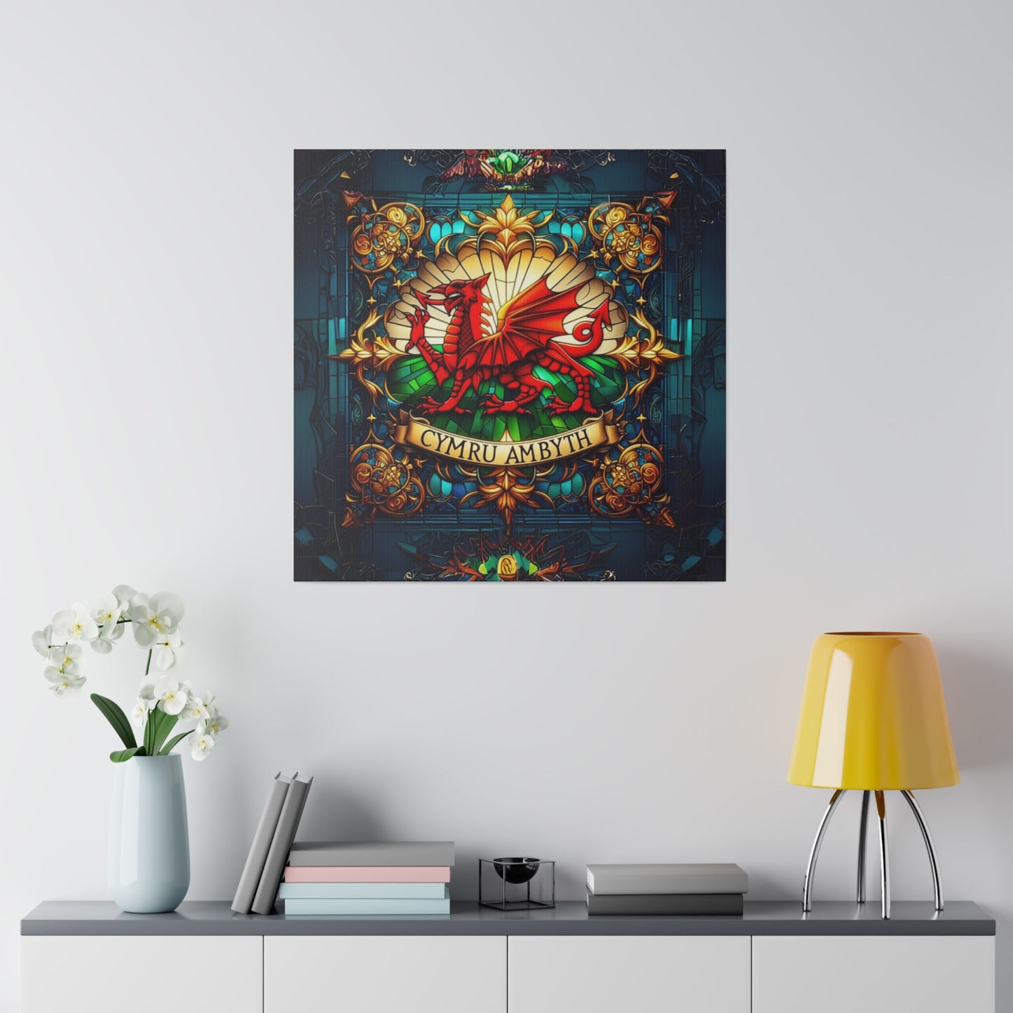 Stained Glass Dragon Canvas