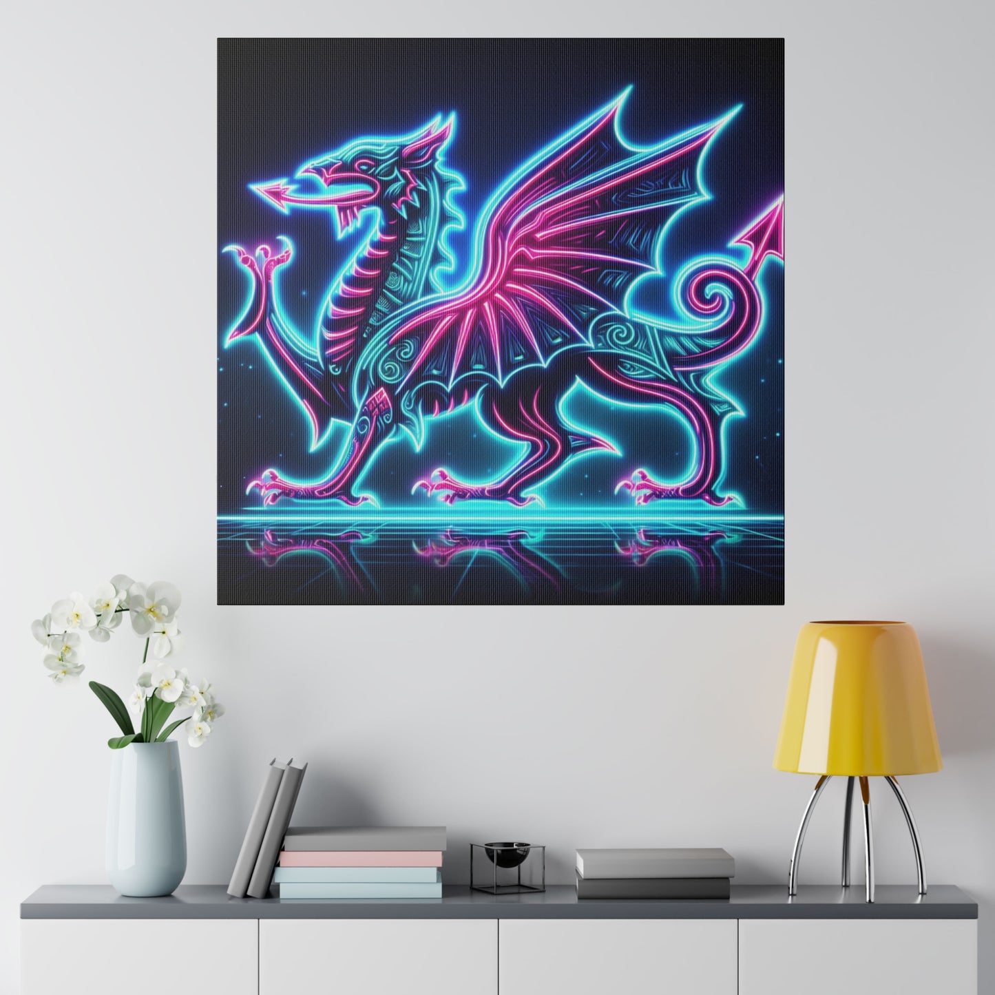 Neon Dragon Canvas