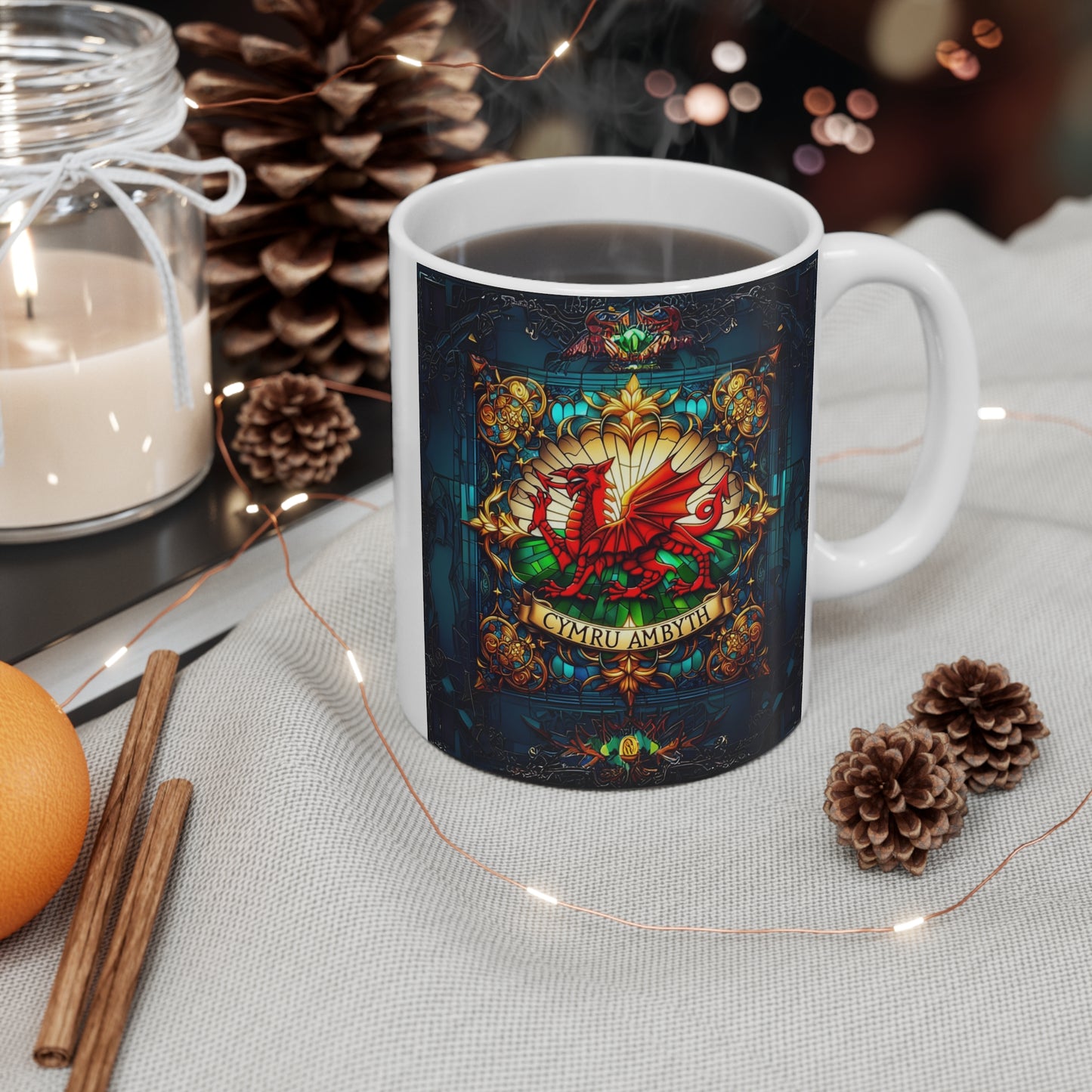 Stained Glass Dragon Mug