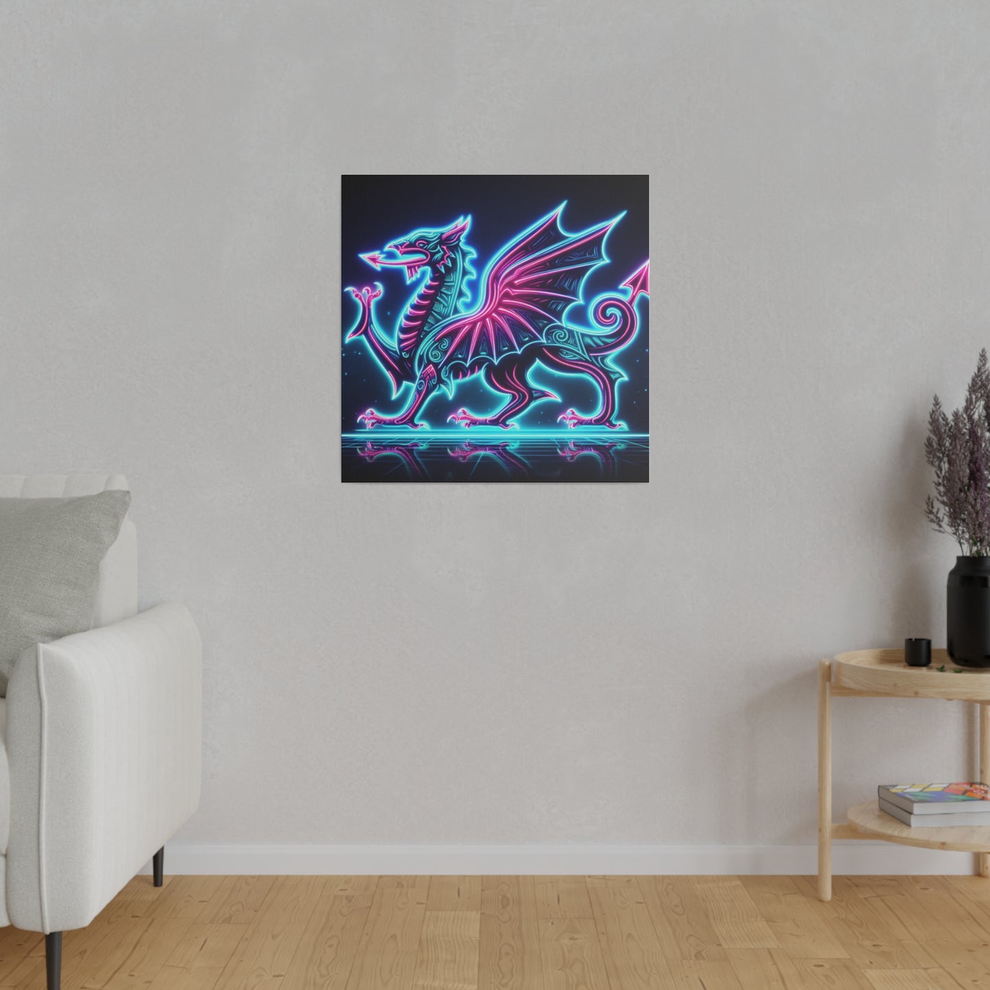 Neon Dragon Canvas