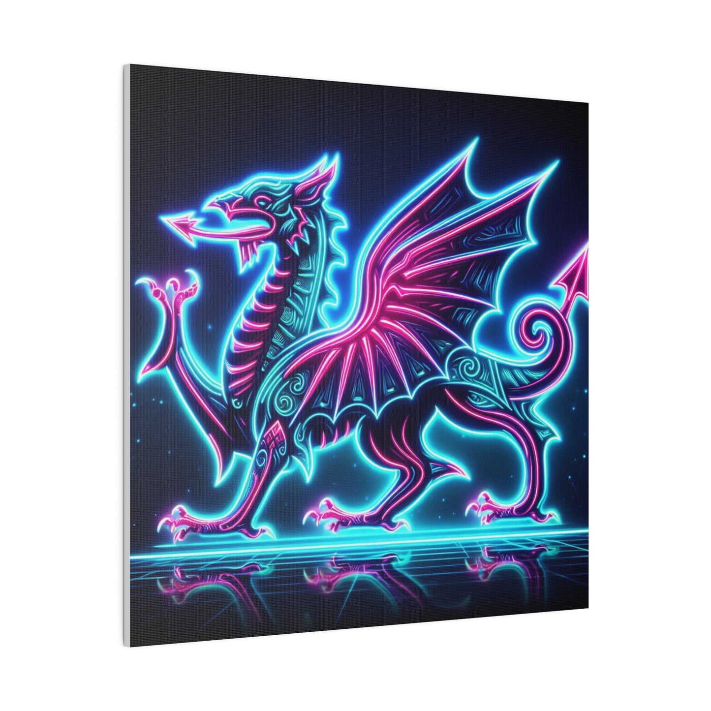 Neon Dragon Canvas