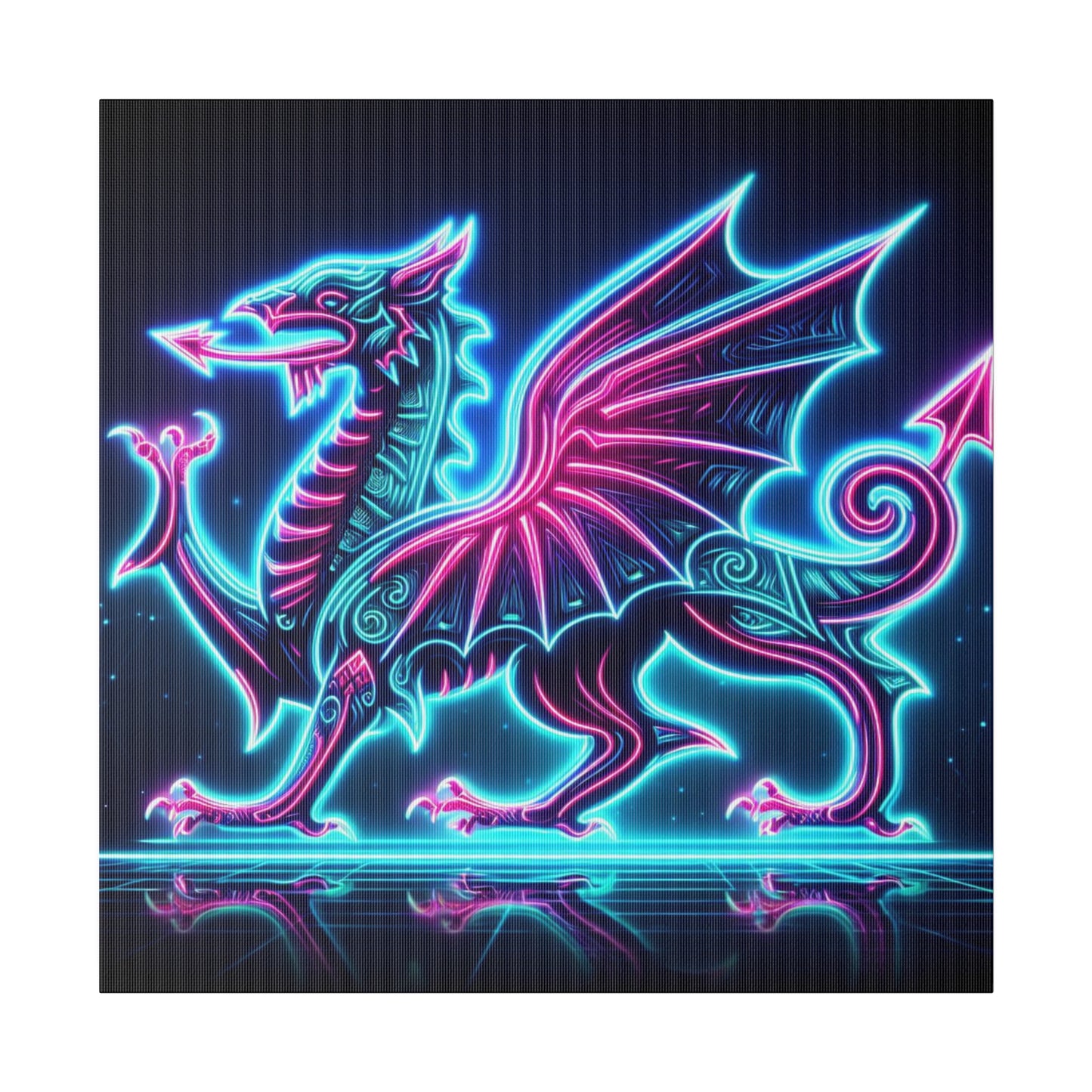 Neon Dragon Canvas