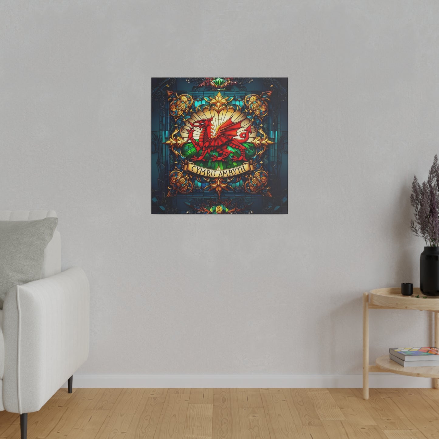 Stained Glass Dragon Canvas