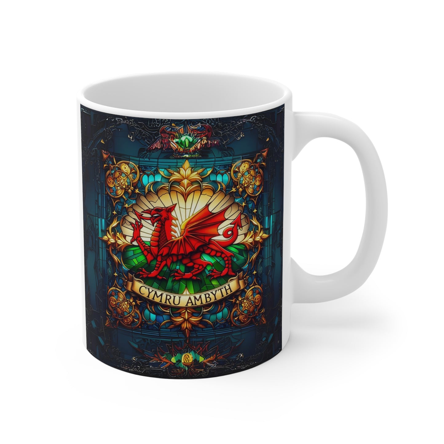 Stained Glass Dragon Mug