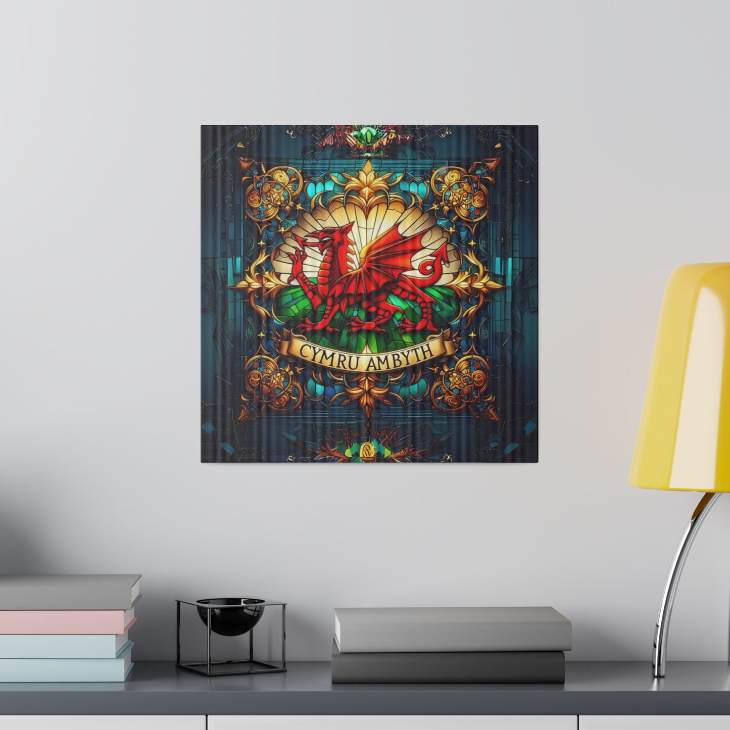 Stained Glass Dragon Canvas