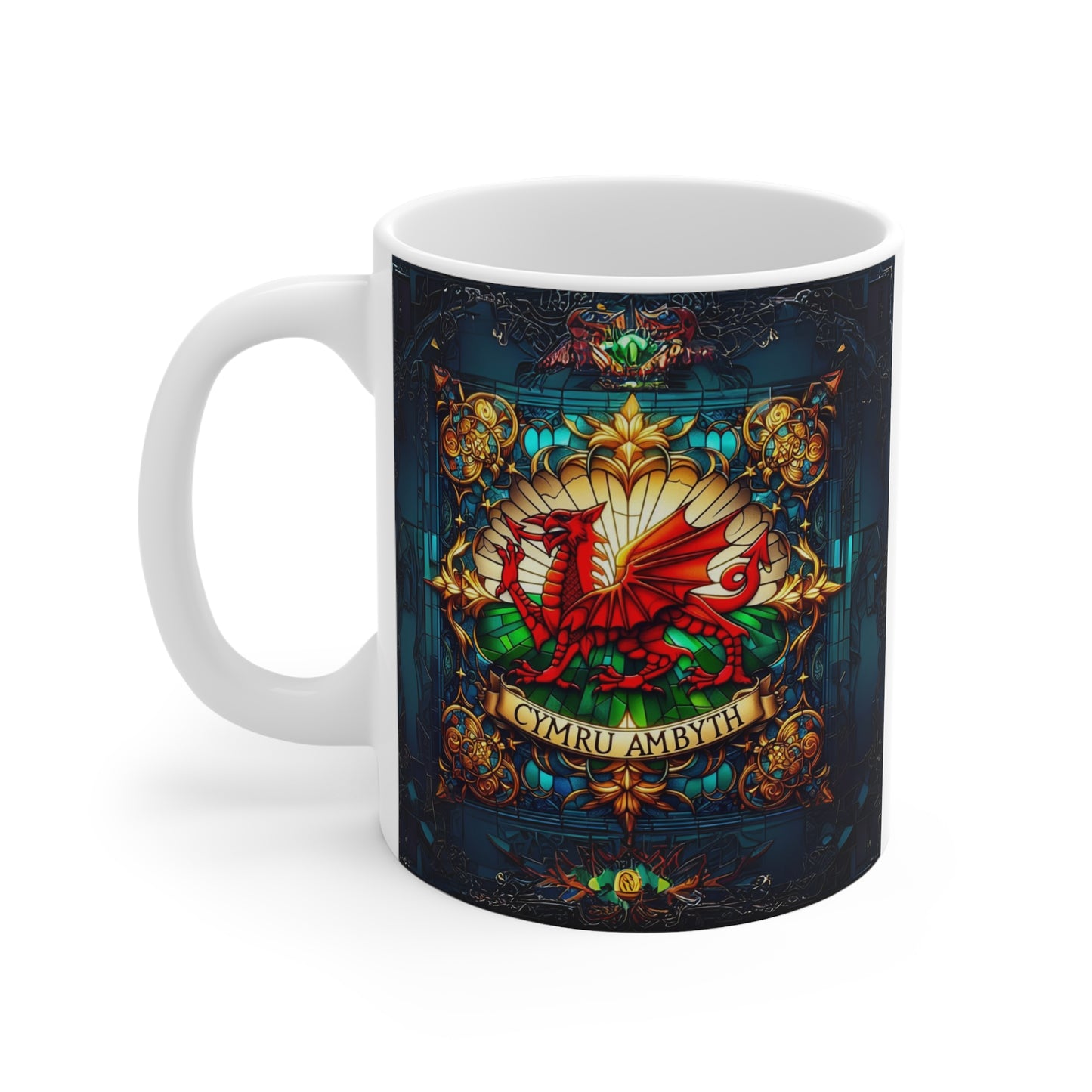 Stained Glass Dragon Mug