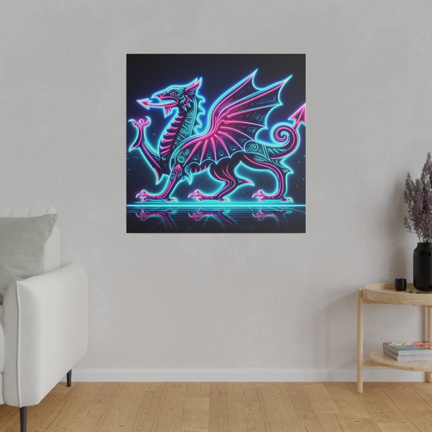 Neon Dragon Canvas