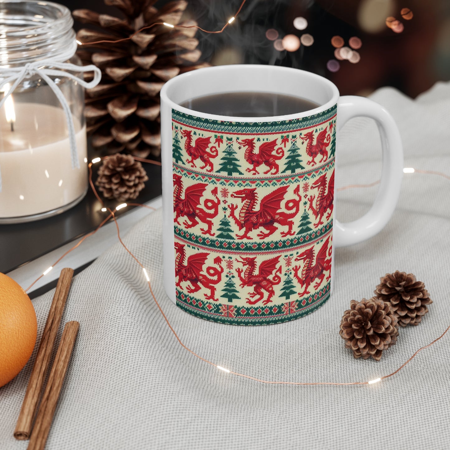 Welsh Dragon Xmas Mug