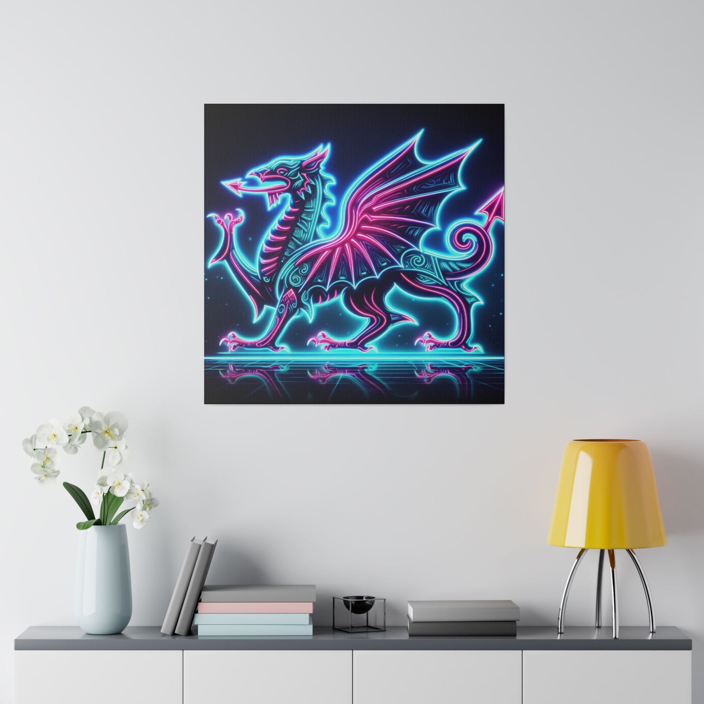 Neon Dragon Canvas