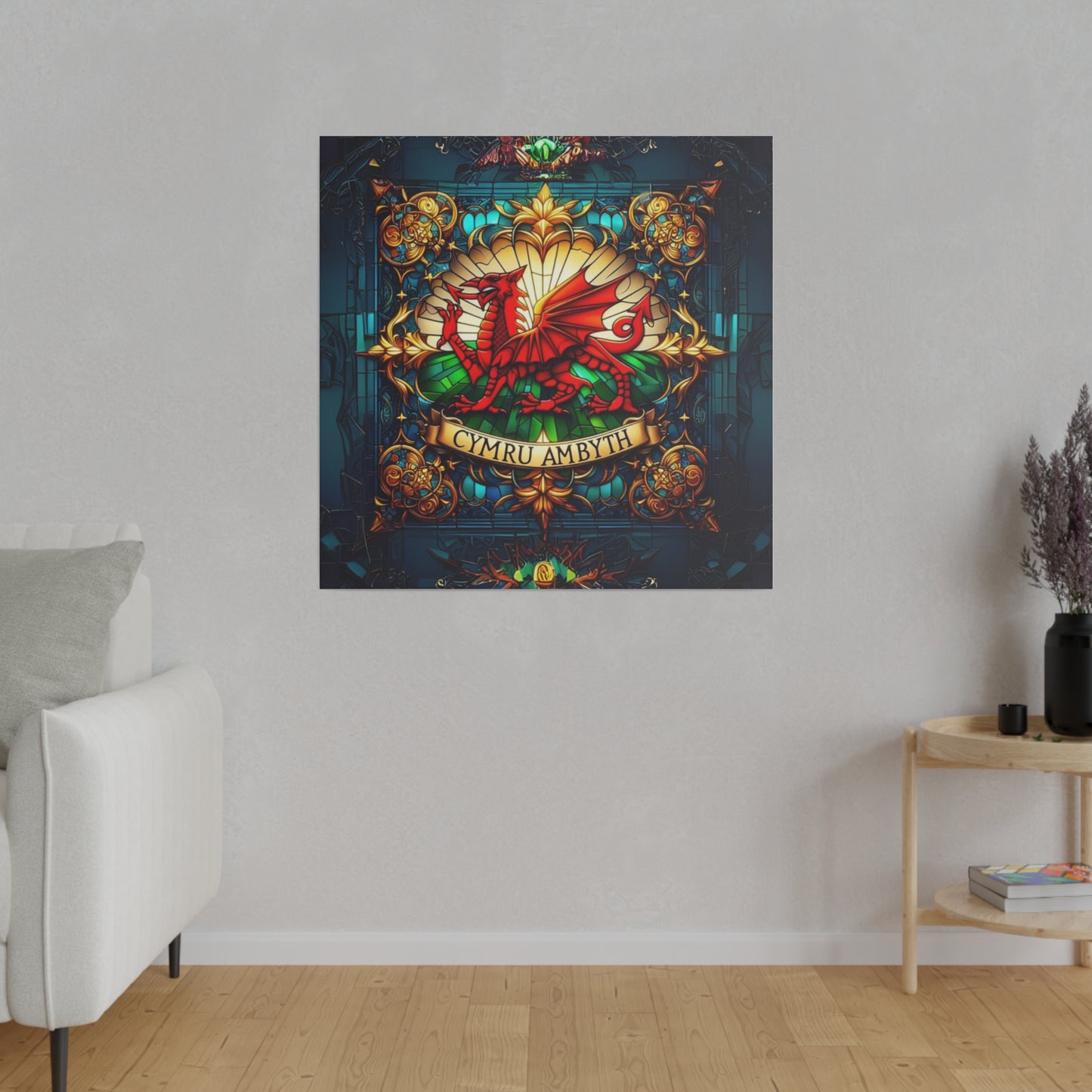 Stained Glass Dragon Canvas