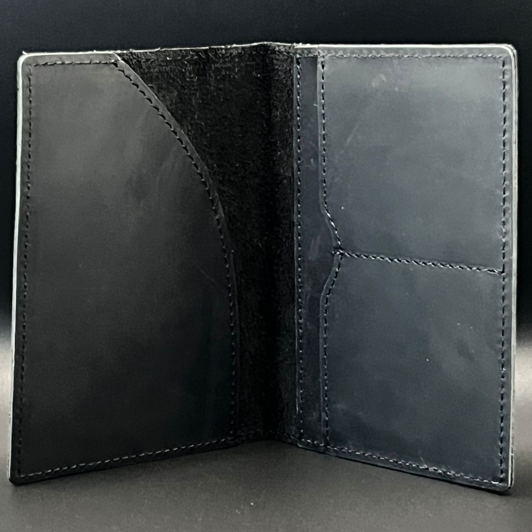 Black Leather Welsh Passport Travel Wallet